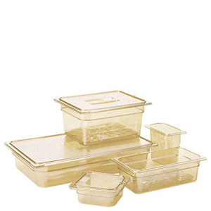 Carlisle 10470U13 TopNotch High Heat Universal Handled Lid, 12.75 x 7 x 0.88", Amber, For 1/3 Size Food Pan (Case of 6)