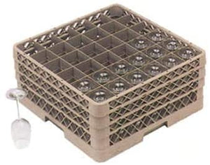 Vollrath TR-7CC-21 Full-Size Glassware Rack - 36-Compartment, 2-Extenders, Burgundy