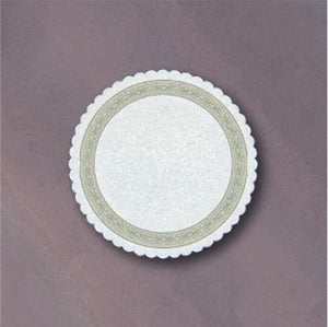 Smith Lee White Cellulose Small Scalloped Edge Regal Coaster, 4 inch - 1000 per case.