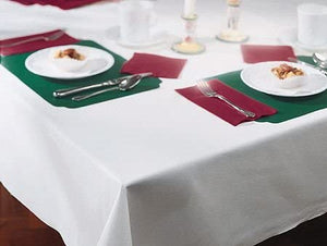 Hoffmaster 8108-W Linen-Like White Table Cover, Banquet Size 50 x 108 inch - 24 per case.