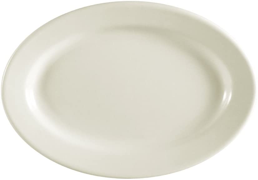 CAC China Rolled Edge White Oval Platter