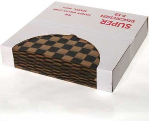 Handy Wacks Natural Junior Black Checked Deli Paper, 12 x 12 inch - 3000 sheets per case.