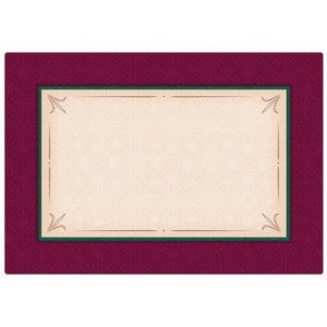 Hoffmaster 901-FD324 Printed Ensembles Linen Embossed Canterbury Placemat, 9 3/4 x 14 inch - 1000 per case.