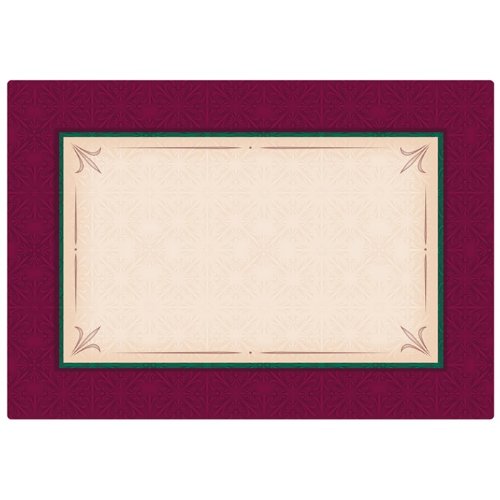 Hoffmaster 901-FD324 Printed Ensembles Linen Embossed Canterbury Placemat, 9 3/4 x 14 inch - 1000 per case.