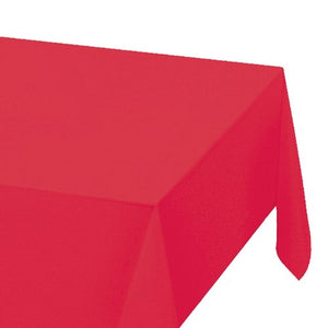 Hoffmaster Smith Lee Red Extra Plastic Table Cover, 54 x 108 inch - 12 per case.