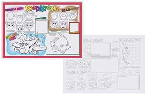 Hoffmaster Two Sided Doodletown Fun Placemat, 10 x 14 inch - 1000 per case.