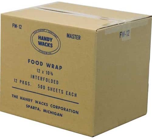 Handy Wacks Interfolded Deli Natural Paper, 12 X 10 3/4 inch - 6000 sheets per case.