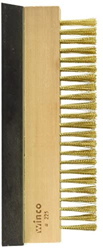 Winco BR-10 Brass Wire Oven Bristle Brush with Metal Scraper