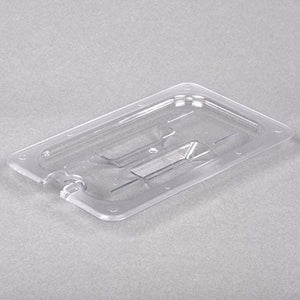 Fourth Size Clear Food Pan Notched Lid w/Handle - 6 3/8