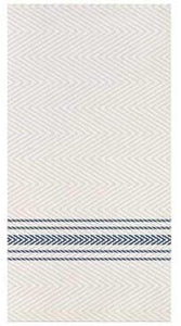 Hoffmaster FashnPoint Blue and White Dishtowel Printed Dinner Napkin, 15.5 x 15.5 inch - 800 per case.