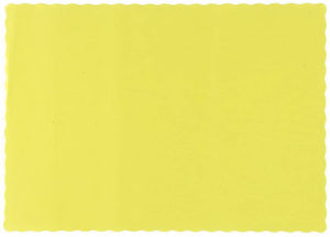 Hoffmaster 975-NMD37 Solid Sun Color Recycled Placemat 9 3/4 x 13 1/2 inch, Scallop Die Cut - 1000 per case.