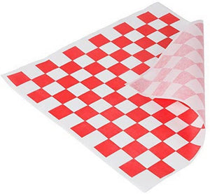 Handy Wacks Basket Liner Sheet Red/White Checks, 12" Length x 12" Width | 1000/Pack, 3 Pack/Case