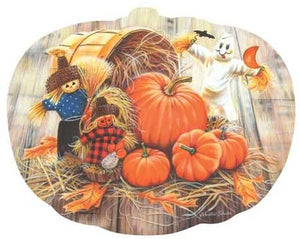 Hoffmaster Harvest Festival Pumpkin Die Cut Paper Placemat, 12 x 16 inch - 500 per case.