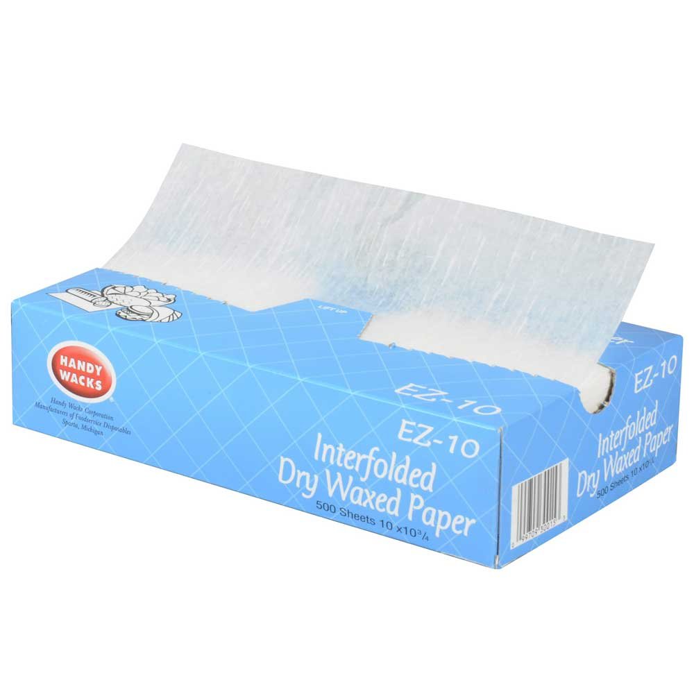 10X10.75 Interfolded Deli Dry Wax Economy Grade Tissue, 500 per pack - 12 packs per case