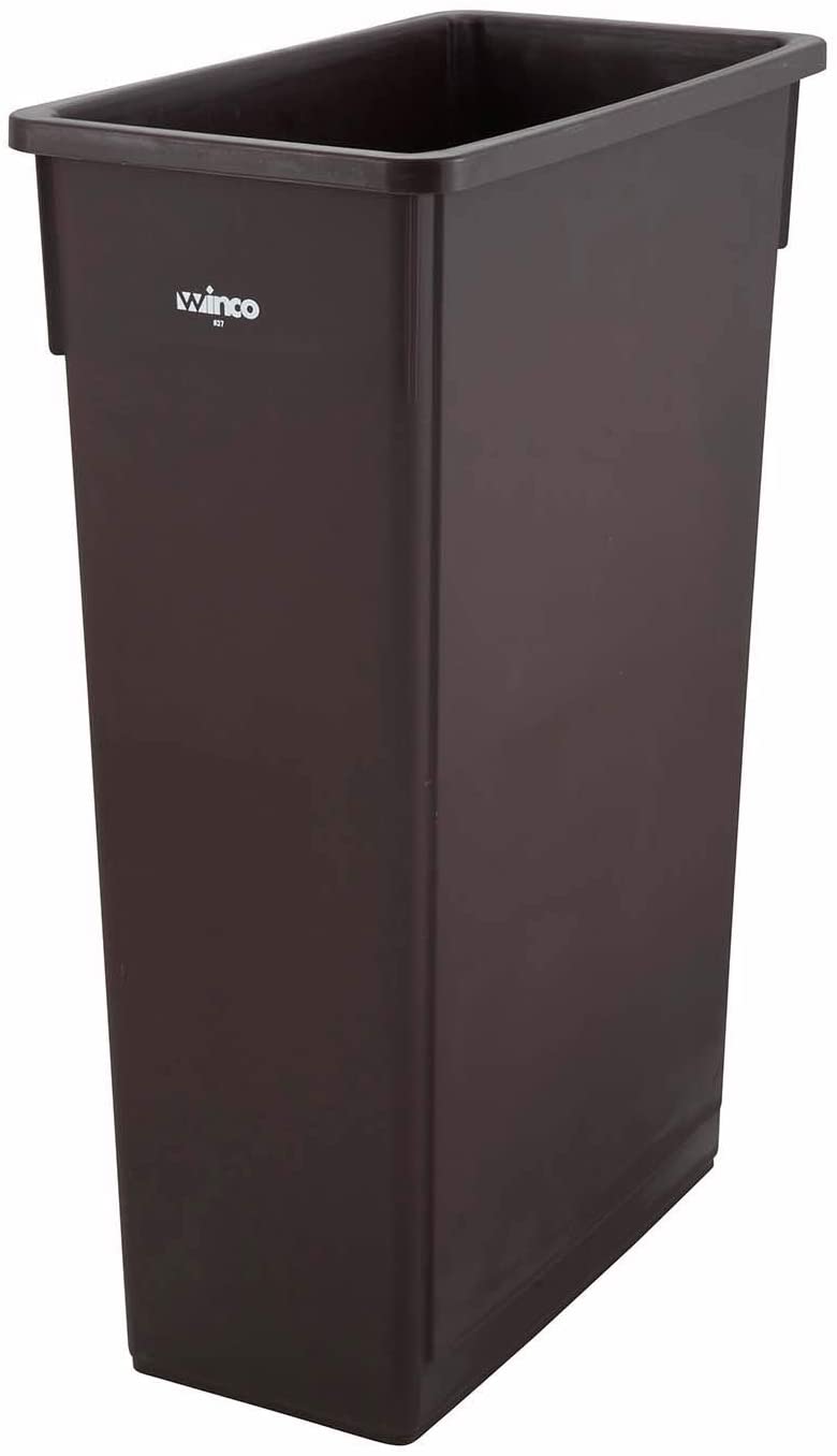 Winco PTC-23B Slender Trash Can, 23-Gallon, Brown