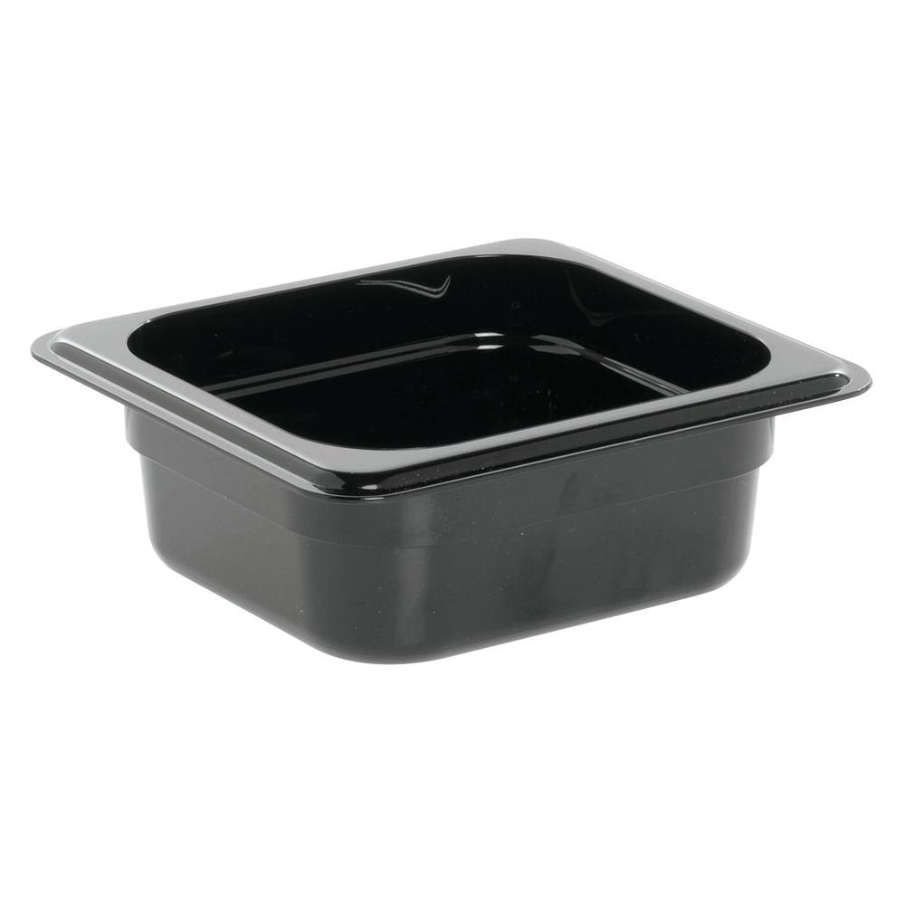 Cambro 62CW110 Camwear Food Pan Black 1/6 Size, 2-1/2