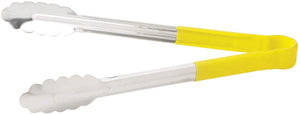 Yellow Heavy Duty Utility Tong With Plastic Handle - 9"