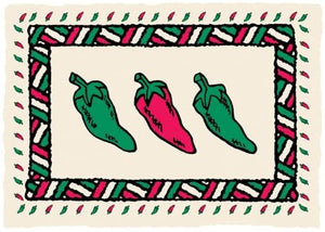 Hoffmaster 901-ECO46 Dollarwise Chili Pepper Ethnic Printed Placemat 9.75 x 14 inch, Burnt Edge Die Cut, Printed on Recycled Paper - 1000 per case.