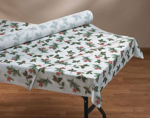 Hoffmaster Seasonal Linen-Like Banquet Roll Winterberry Tablecover, 40 inch x 100 feet - 1 each.