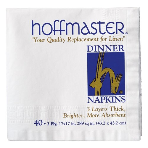 Hoffmaster Specialty Brand Cash and Carry White 3 Ply Dinner Napkins - Retail Pack, 17 x 17 inch, 24 per Pack - 960 per case.