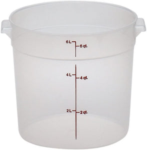 CAMBRO RFS6PP190 Round Translucent Food Storage Container 6 Qt Case of 12