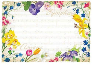 Hoffmaster Symphony Flowers Paper Placemat, 9.75 x 14 inch - 1000 per case.