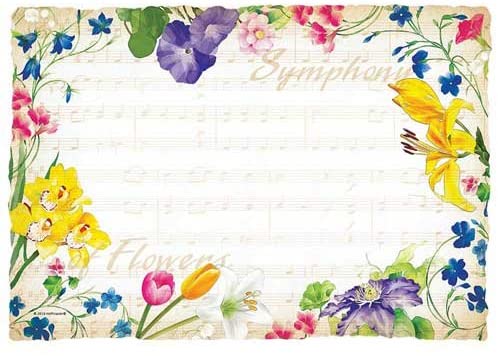 Hoffmaster Symphony Flowers Paper Placemat, 9.75 x 14 inch - 1000 per case.