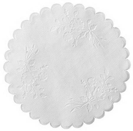 Hoffmaster Round Rose Linen Doily White, 8