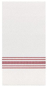 Hoffmaster FashnPoint Red and White Dishtowel Printed Dinner Napkin, 15.5 x 15.5 inch - 800 per case.