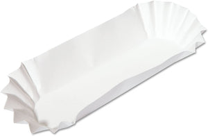 Hoffmaster Fluted Bakery Hot Dog Tray - Medium Weight, 6 Inch, 500 Per Pack - 3000 Per Case