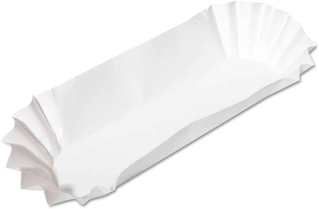 Hoffmaster Fluted Bakery Hot Dog Tray - Medium Weight, 6 Inch, 500 Per Pack - 3000 Per Case