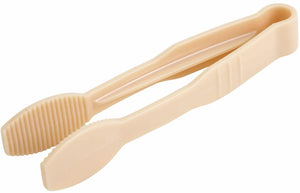 Winco Polycarbonate Flat Tongs, 6-Inch, Beige