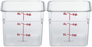 Cambro 6SFSCW135 CamSquare Food Storage Containers, Set of 2 (6-Quart, Polycarbonate, NSF)