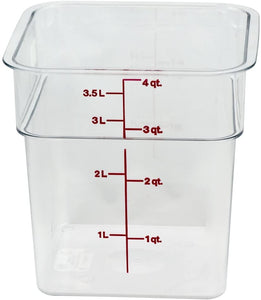 Cambro 4SFSP148 Cambro Square Container 4 Quart Capacity - 4SFSP148, Clear