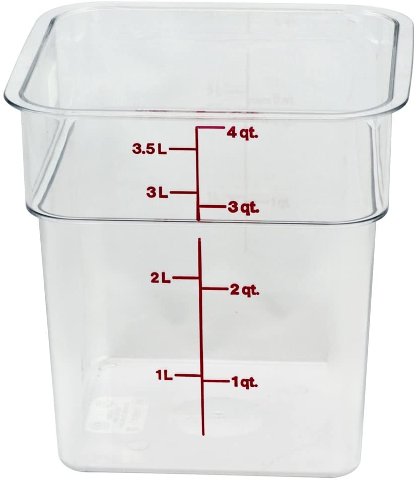 Cambro 4SFSP148 Cambro Square Container 4 Quart Capacity - 4SFSP148, Clear