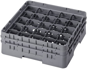 Cambro 25S534151 Camrack 6 1/8" High Soft Gray 25 Compartment Glass Rack