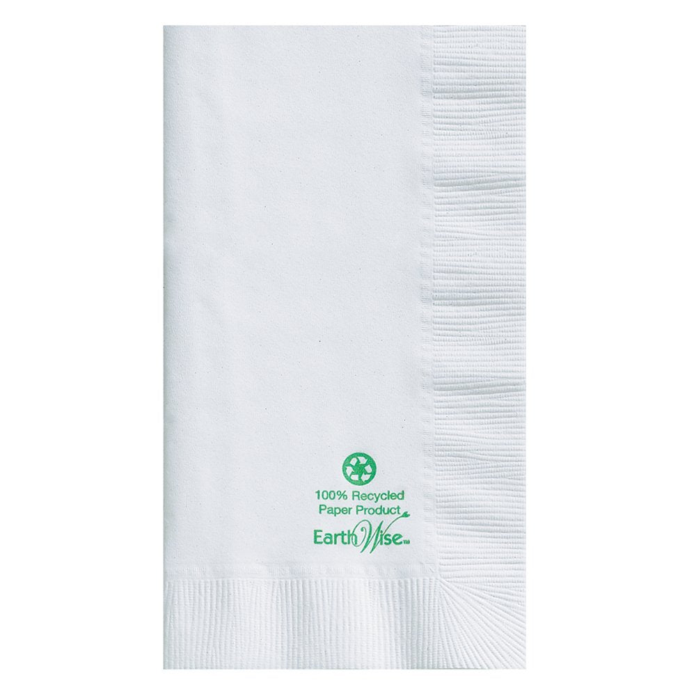 Hoffmaster 084250 Earth Wise Recycled Paper Dinner Napkin, 2-Ply, 1/8 Fold, 17