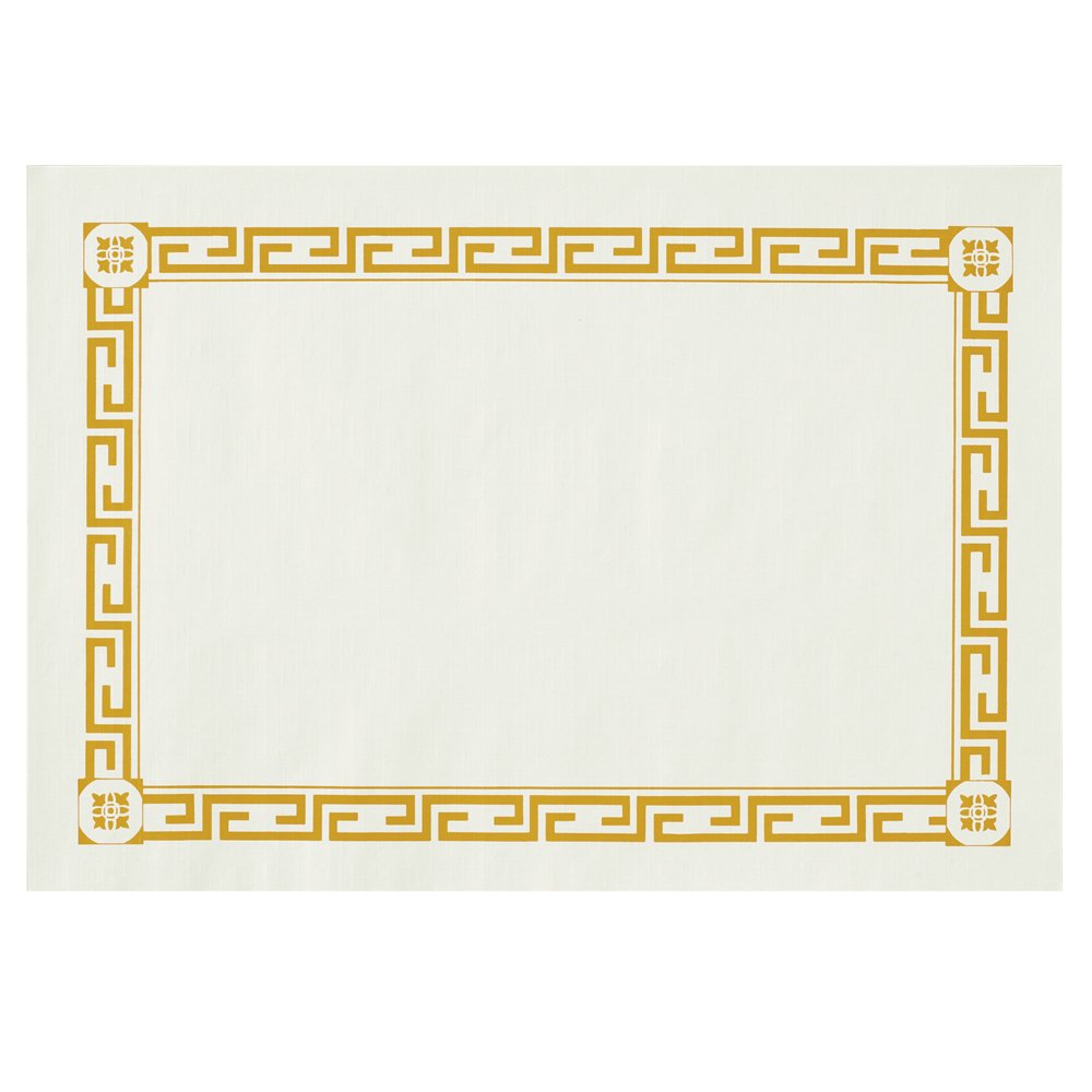 Hoffmaster PP41000 Placemats, Greek Key Pattern, Paper, Gold/White, 14 x 10 (Case of 1,000)