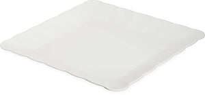 Carlisle 792602 Displayware Melamine Square Medium Scalloped Platter, White