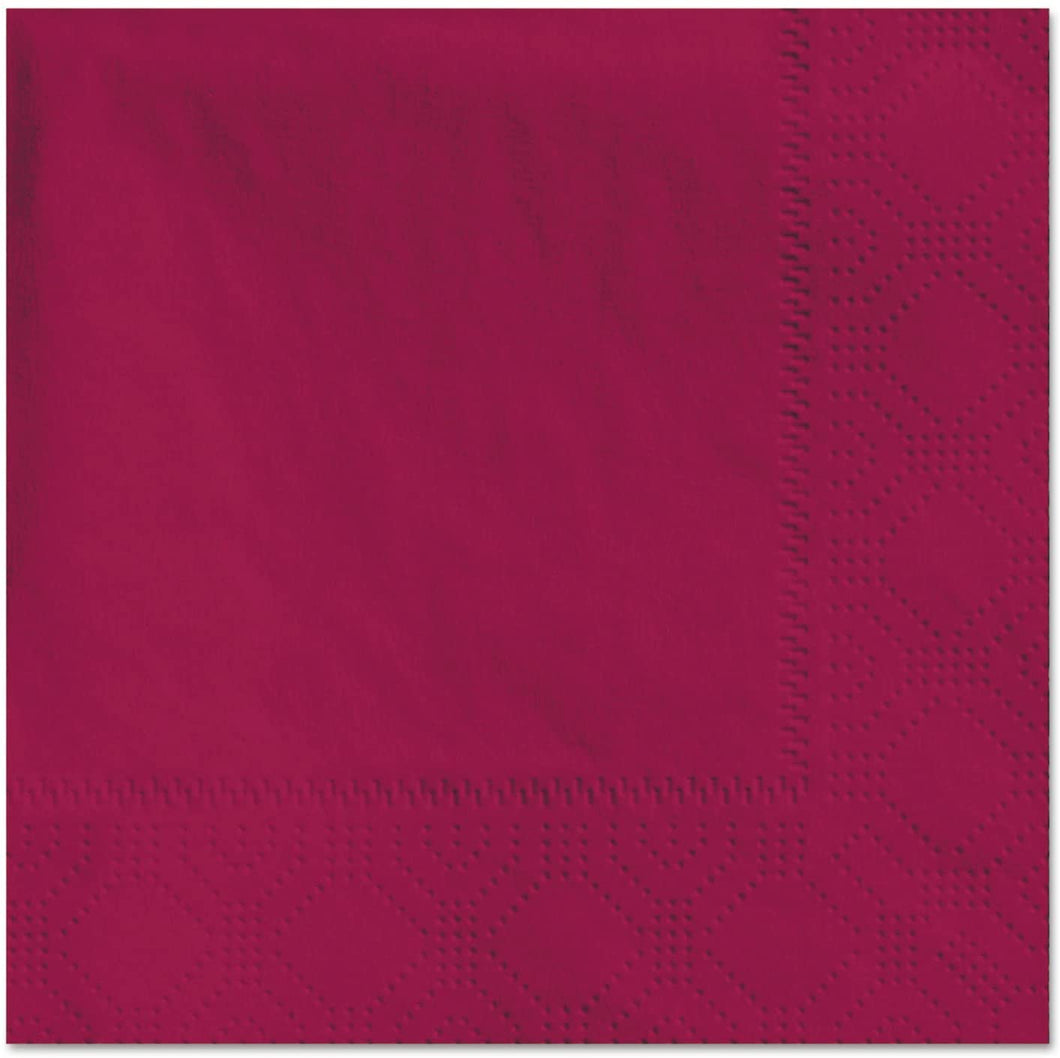 Hoffmaster Burgundy Beverage Napkin, 9.5 x 9.5 inch - 1000 per case.