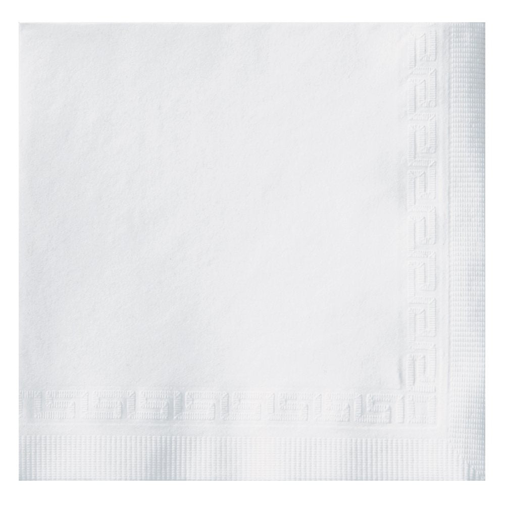 Hoffmaster 010102 Premium Beverage Napkin, Greek Key Embossed, 3-Ply, 1/4 Fold, 10