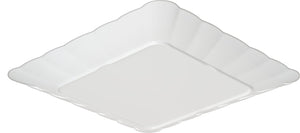 Carlisle 792802 Displayware Melamine Square Large Scalloped Platter, White