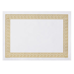 Hoffmaster 310640 Placemat, Greek Key Straight Edge, Square Corner, 10" x 14", Gold (Pack of 1000), White