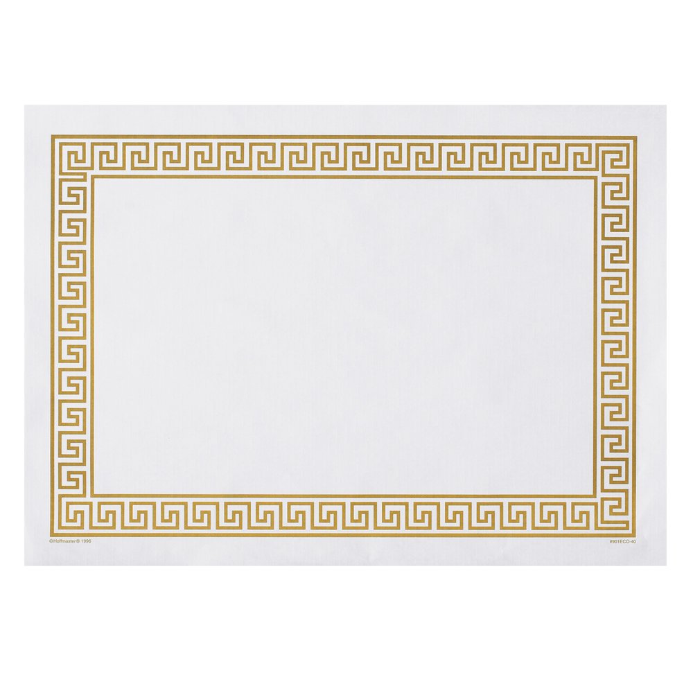 Hoffmaster 310640 Placemat, Greek Key Straight Edge, Square Corner, 10