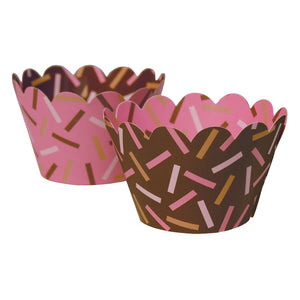 Hoffmaster 611132 Cupcake Wrapper, 9" Length x 2-1/4" Width, Chocolate/Pink Reversible (Case of 250)