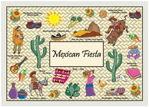 Hoffmaster Mexican Fiesta Recycled Placemat, 10 x 14 inch - 1000 per case.