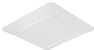 Carlisle 792602 Displayware Melamine Square Medium Scalloped Platter, White