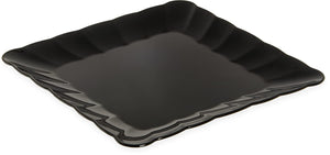 Carlisle 792403 Displayware Melamine Square Small Scalloped Platter, Black