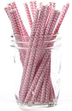 Load image into Gallery viewer, Hoffmaster Cocktail Straw Black Chevron, S!mply Baked 5-1/2", Pack of 500
