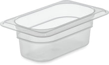 Load image into Gallery viewer, Carlisle 7068630 StorPlus Ninth Size Polypropylene Food Pan, 2.5&quot; Deep, Translucent
